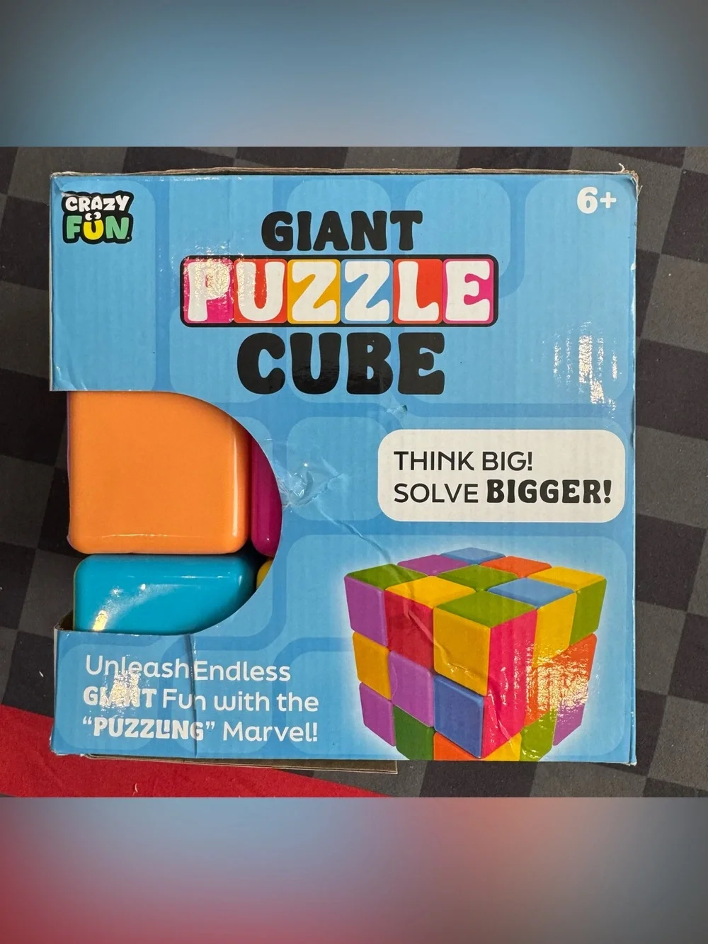 Crazy Fun Giant Puzzle Cube 8” Large Rubik’s Style Brain Teaser Toy – Ages 6+
